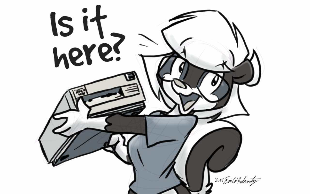 "Is it here?" Sabrina asks her Amiga 3000